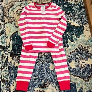 Mini Boden Pink and White long sleeve Pajama Set with Soft Cotton Comfort